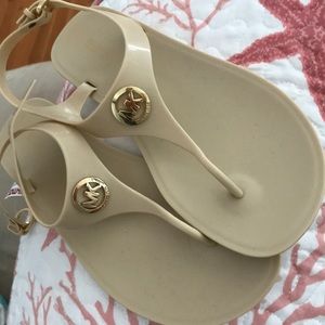 Neutral tan jelly Michael Kors sandals